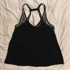 Maje Black Lace Trim Tank Top
